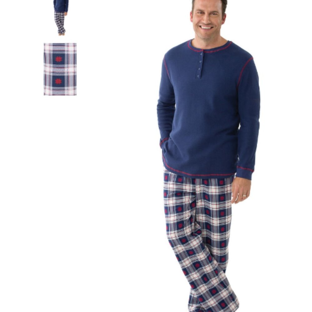 Pajamgram - Snowfall Plaid Men's Pajamas XXL